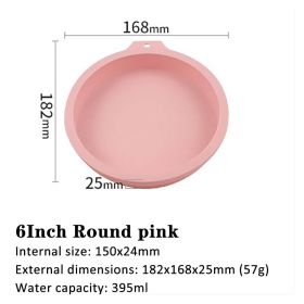 6 inch 8 inch rainbow cake baking pan (Option: Pink-6inch-Round)