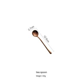 Japanese 304 Stainless Steel Rose Gold Knife, Fork And Spoon Chopsticks (Option: Tea Spoon)