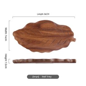 Pallet Wooden Chinese Tea Restaurant Baking Solid Wood Leaf Tray (Option: L)