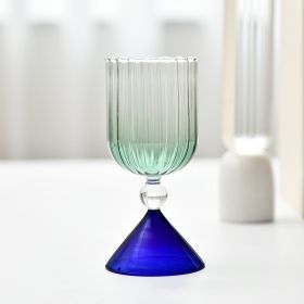 Water Ripple Glass Cocktail Glass (Option: Green And Blue Base250ml)