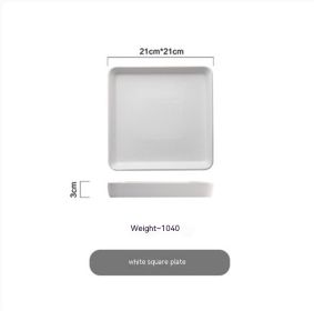 Snow Glaze Foreign Trade Ceramic Dining Plate (Option: White square plate)