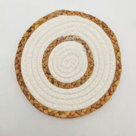 Home Straw Cotton String Placemat (Option: White-18cm About 58g)