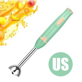 Hand Stick Handheld Immersion Blender Food Food Complementary Cooking Stick Grinder Electric Machine Vegetable Mixer (Color: Green Us Plug, Ships From: China)