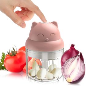 1pc Wireless Electric Mini Pink Garlic Chopper; 250ML Small Food Processor For Chopping Garlic; Ginger; Chili; Minced Meat; Onion; Etc (Color: Pink, size: 1Pc)